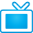 basic, blue, television icon