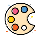 brush, colorful, office, paint, painting, palette , school svg vector icon