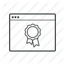 award, badge, browser, certificate, prize, quality, ribbon icon
