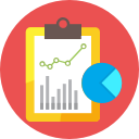 clip board, graph, pie chart, report svg vector icon