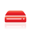drive, hard, red icon
