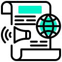 global, megaphone, report, speaker, world svg vector icon
