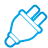 basic, blue, plug icon