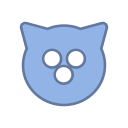 android, blue, bot, cat, mag, round, virus svg vector icon