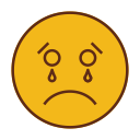 cry, emoji, emot, face, sad svg vector icon