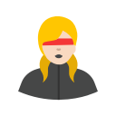 cyclops, hero, supe hero, woman svg vector icon