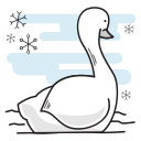 bird, christmas, duck, goose, swan, swimming svg vector icon