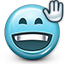 emot, greeting, hello, smiley, smiley face, waving icon