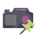 camera,push,pin icon