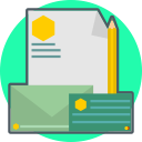 branding, card, pencil, profile svg vector icon