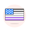 asexual, flag, usa svg vector icon