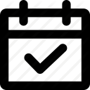 agenda, calendar, checked, date, event icon