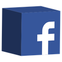 cube, facebook, media, set, social icon