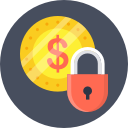 coin, dollar, lock, money, save svg vector icon