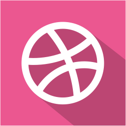 social,media,flat,shadow,set,dribbble icon