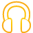 basic, headphone, yellow icon