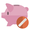 piggy,bank,cancel icon