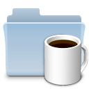 coffee,folder,badged,food icon