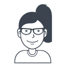 avatar, female, girl, glasses, person, user svg vector icon