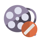 film,reel,cancel icon