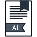 ai, extension, file, name svg vector icon