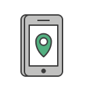 application, journey, location, marker, phone, pin, travel svg vector icon