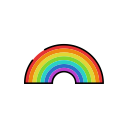 meteorology, rain, rainbow, sign, sunny, weather svg vector icon