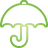 basic, green, umbrella icon