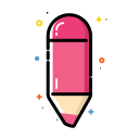colorful, office, pencil, school svg vector icon