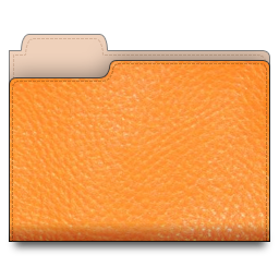 leather,folder,orange icon