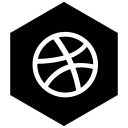 dribbble, six svg vector icon