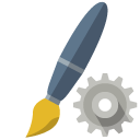 brush,gear icon