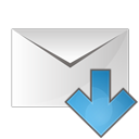 arrow, down, envelope icon