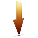 download,orange,descending,fall,decrease,down,descend icon
