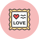 love, romance, stamp, valentines svg vector icon