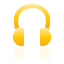 headphone, yellow icon