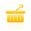 basket, shopping, yellow icon