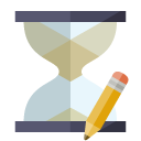 hourglass,pencil icon