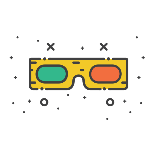 D Glasses svg vector icon