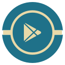 media, play, social, store, vintage svg vector icon