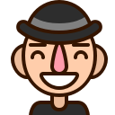 blissful, emoji, emot, glad, happy, man, smiley svg vector icon
