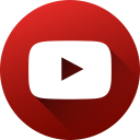circle, high quality, long shadow, media, social, social media, youtube svg vector icon