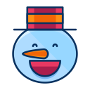 emoji, emot, happy, man, smile, snow, snowman svg vector icon