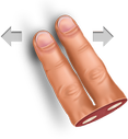 finger, gesture, horisontally, swipe, two icon