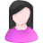 user,female,white,pink,black,profile,member,person,people,human,woman,account icon