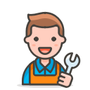 2, man, mechanic svg vector icon