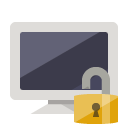 monitor,lock,open icon