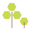 green, hexagon, nature, tree svg vector icon