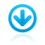 blue, down, frame, navigation icon