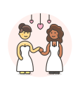 dance, gawns, lesbian, wedding svg vector icon